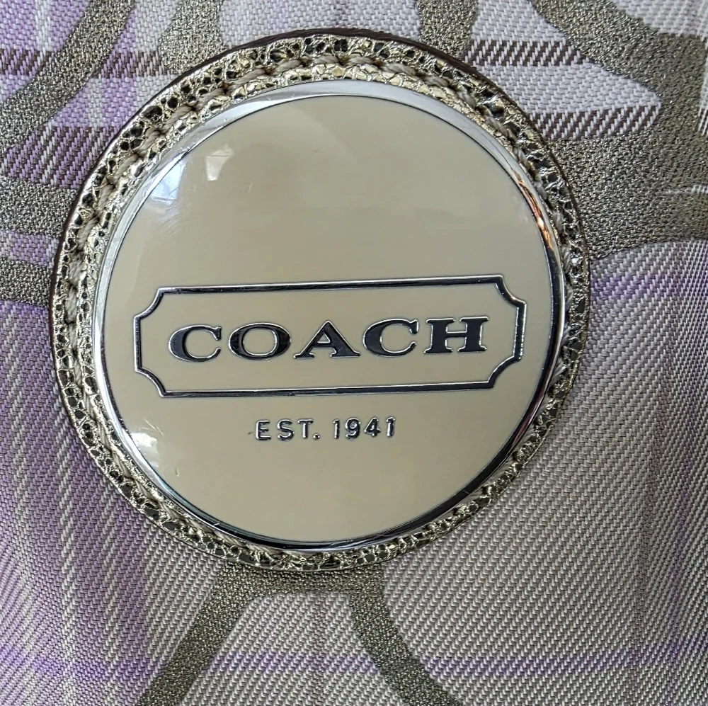 Coach Striped Tartan Plaid Carryall Shoulder Bag